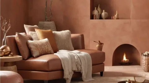 Pared con efecto de pintura de arena o cal