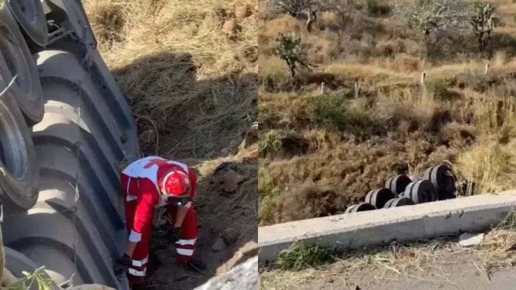 Tráiler cae a un barranco en la carretera a Villa Hidalgo hoy 16 de diciembre; esto se sabe