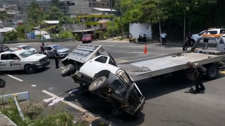 Volcadura en pie de la Cuesta