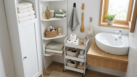 Esquina lavamanos baño