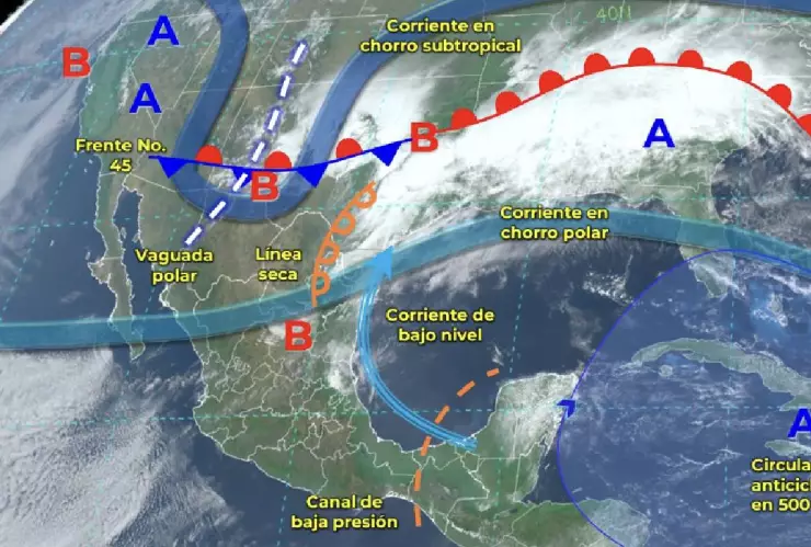 Frente frío 45: los estados en los que impactará