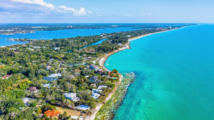 Postal de Siesta Key Beach, ubicada en Sarasota, Florida