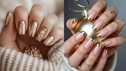 9 modelos de uñas doradas: puedes usarlas en cortas o largas y se verán preciosas.