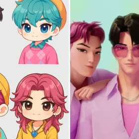 Stcikers kawaii de los Saja Boys de la película de KPop Demon Hunters