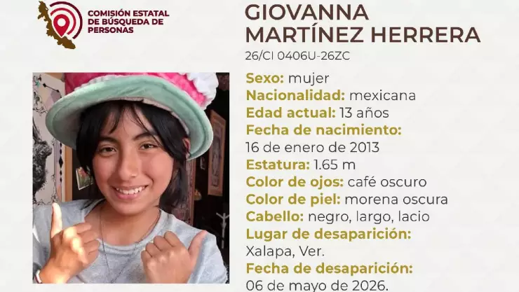 ¡Alerta! Giovanna Martínez Herrera, menor desaparecida en Veracruz ¿Qué sabemos de su desaparición?