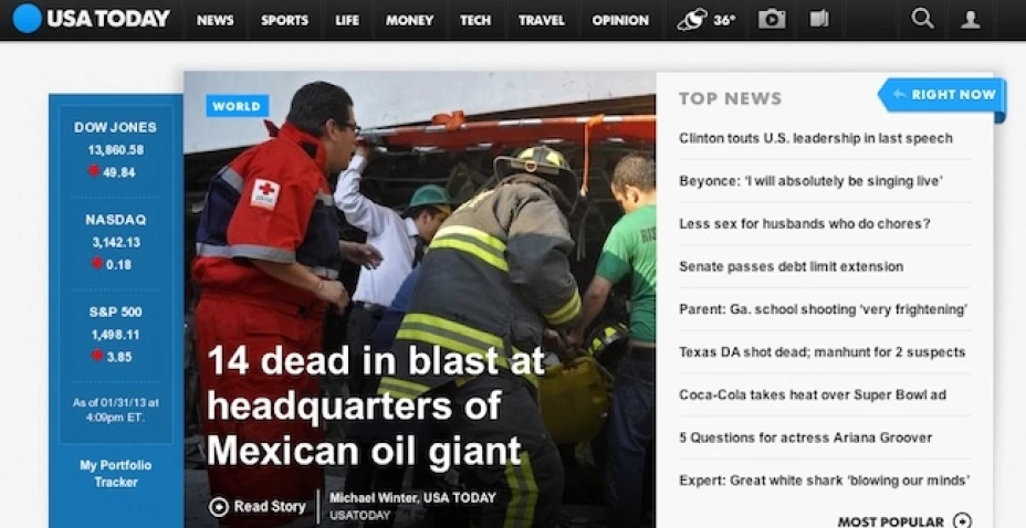 Página del USA Today