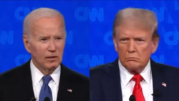 Joe Biden y Donald Trump enfrentados en el debate presidencial