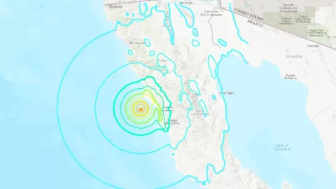 Sismo hoy de magnitud 6.2 en costa de Baja California
