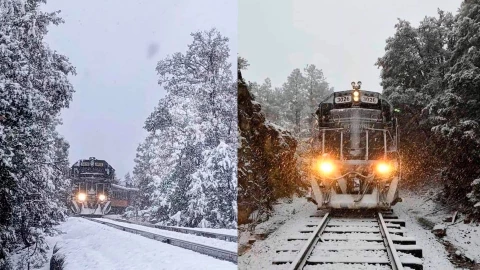 El Chepe revive su magia decembrina: nieve, montañas y un recorrido que está rompiendo récords