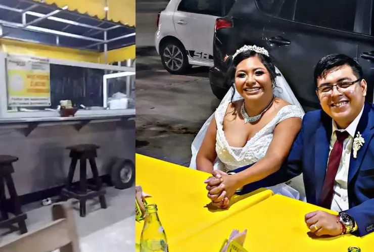 Recién casados celebran su boda en taquería de Chetumal.jpg