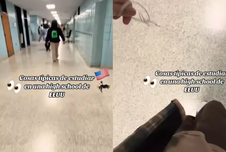 Imágenes de los pasillos de una escuela en Estados Unidos.