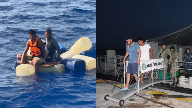 Marina rescata a dos personas varadas al norte de Isla Mujeres; aquí los detalles