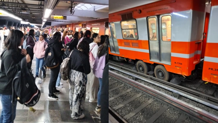 Andenes y tren en estación del Metro CDMX hoy 8 de septiembre de 2025