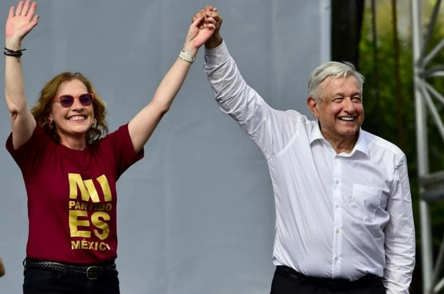 marcha de AMLO Beatriz Gutiérrez Müeller