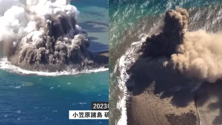 VIDEO: ¡Sorprendente! Captan creación de nueva Isla en Japón tras erupción volcánica