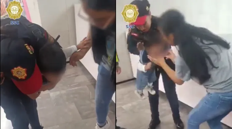 VIDEO: Policía salva la vida a bebé de 1 año que se ahogaba en el Metro CDMX