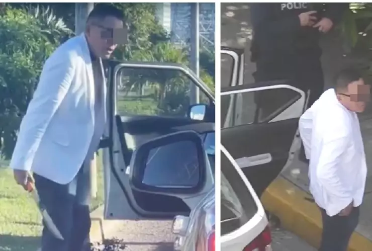 Detienen a hombre que amenazó con machete a una mujer en Cancún