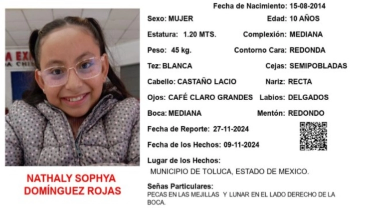 ALERTA AMBER: ¡Urgente! Nathaly Sophya Domínguez Rojas desapareció en el Estado de México