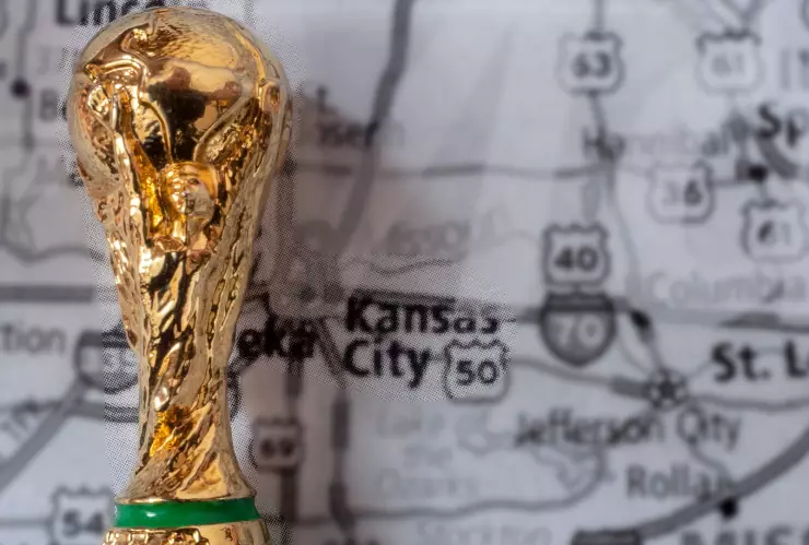 Copa del Mundo de la FIFA sobre mapa de EU