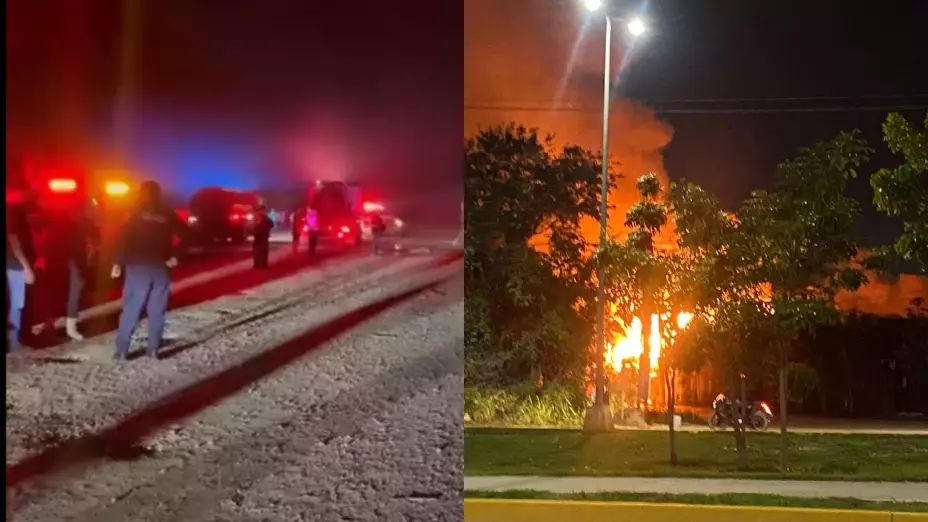 Incendio consume restaurante “Ballenitas” en la avenida Huayacán en Cancún