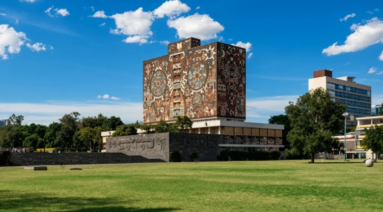 Fachada de Rectoría de CU de la Universidad Nacional Autónoma de México UNAM