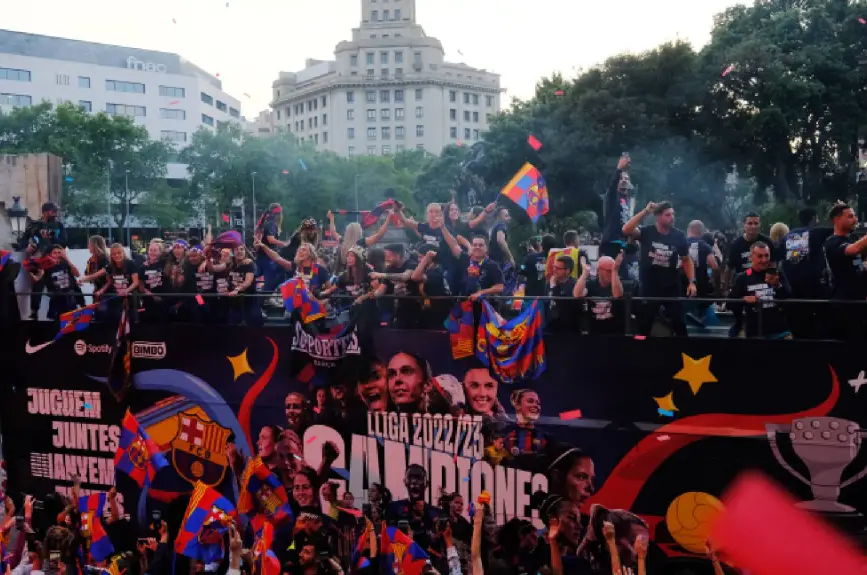 Festejo equipo femenil Barcelona