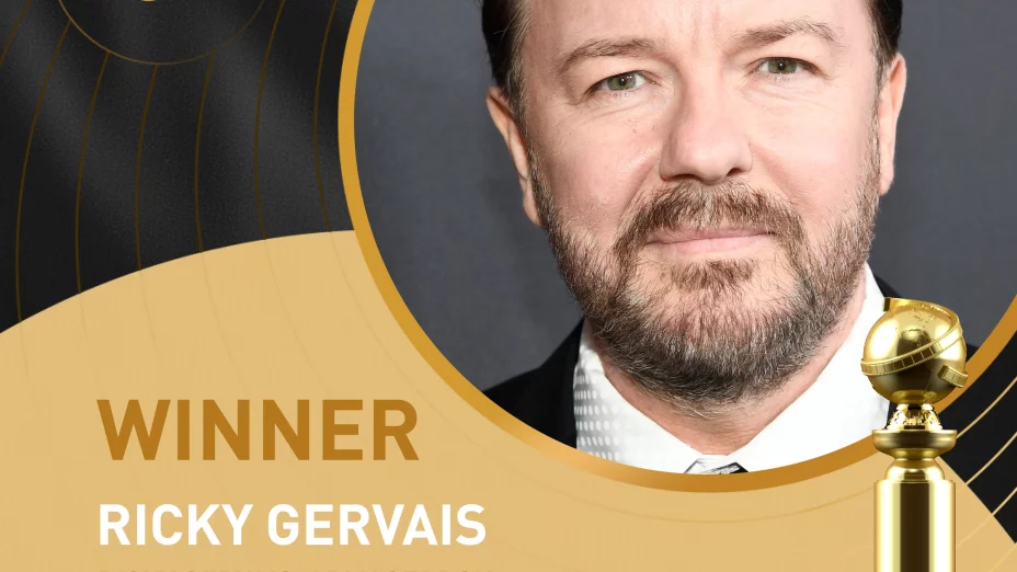Ricky Gervais gana a comediante de televisión en los Globos de Oro 2024