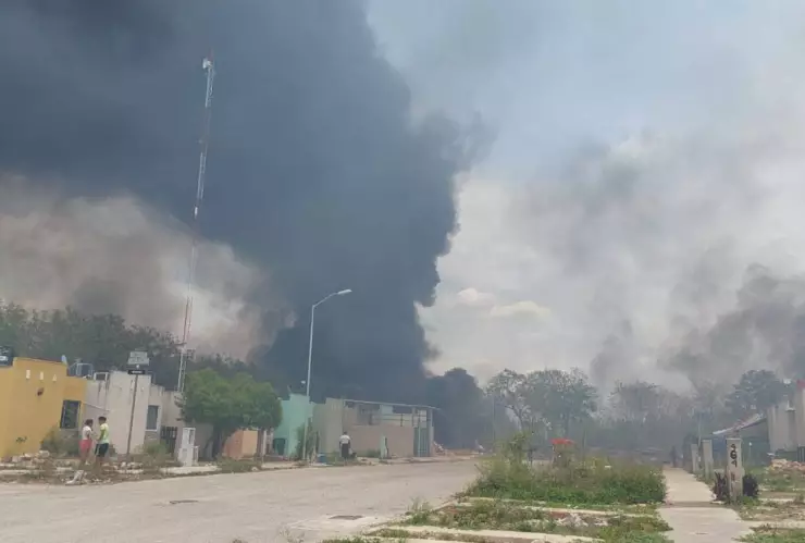 Reportan incendio en Dzoyolá, toma tus precauciones