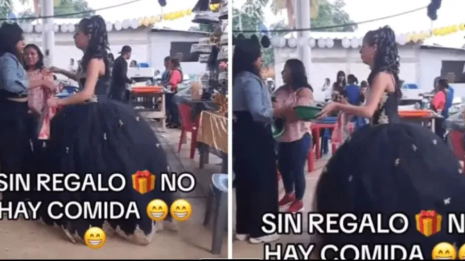 Quinceañera condiciona a sus invitados para darles comida