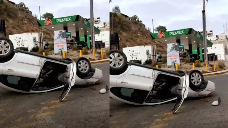 volcadura en Blvd. Fundadores