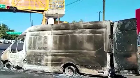 Camioneta quemada durante el Segundo Culiacanazo