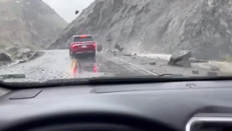 conductores desprendimiento rocas Yellowstone