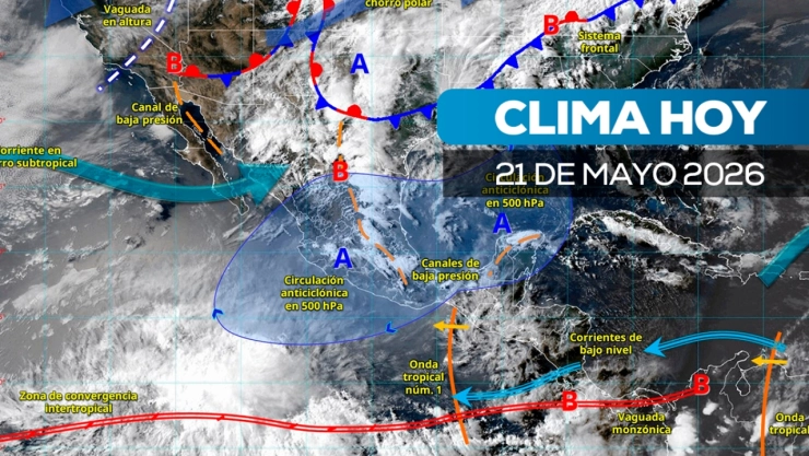 Clima en México con fuertes lluvias jueves 21 de mayo