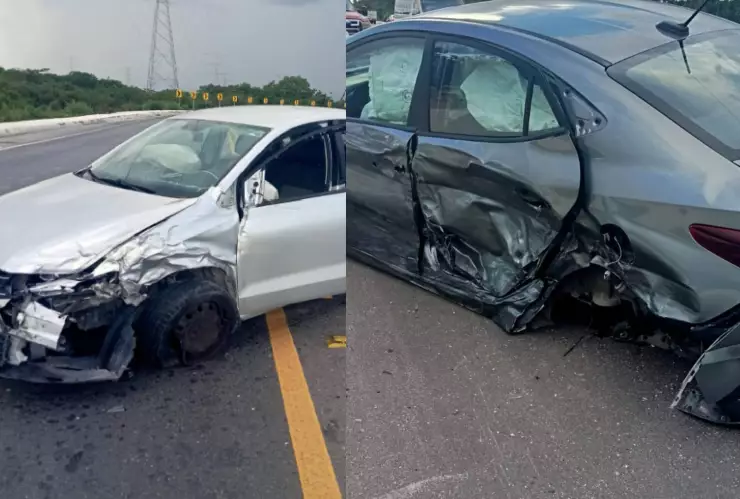 Fuerte choque en avenida Chac Mool de Cancún deja grandes daños