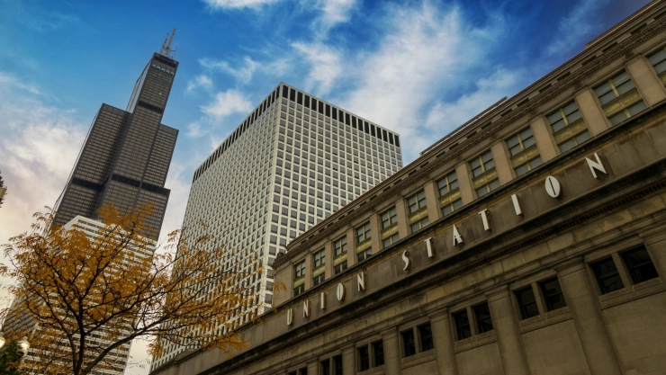 una vista del icónico Union Station de Chicago