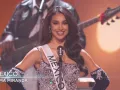 Irma Miranda, Miss Universo México 2022 compite en el escenario.