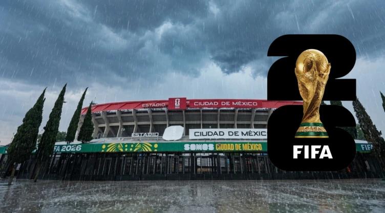 Estadio Ciudad de México con lluvia