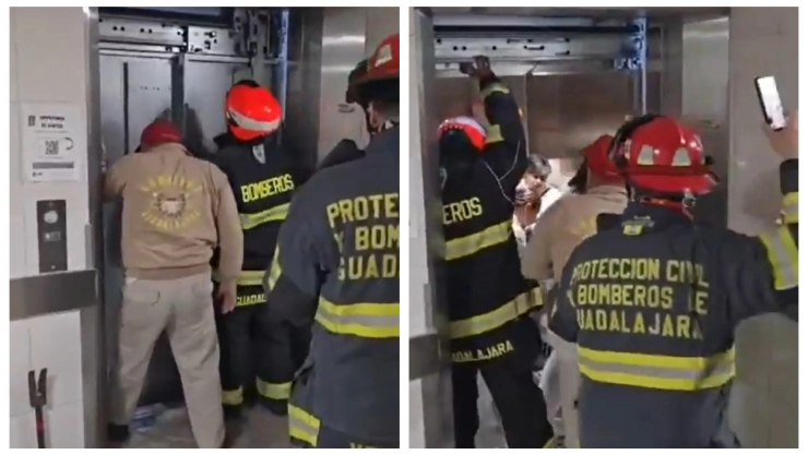 Bomberos rescatan a 11 personas atrapadas en elevador del Hospital Ayala en Guadalajara| VIDEO