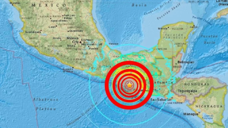 Mapa de enjambre sísmico tras evento de 5.2 en Pinotepa Nacional