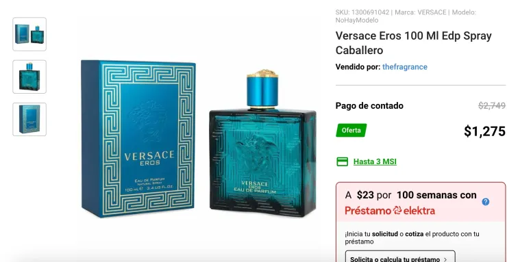 Así es el perfume Versace que ofrece Elektra