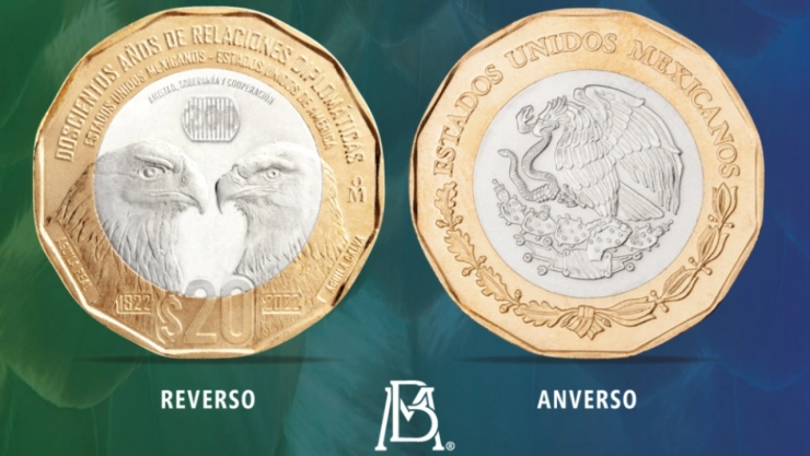 Banxico lanza moneda conmemorativa de 20 pesos por relación entre México y Estados Unidos