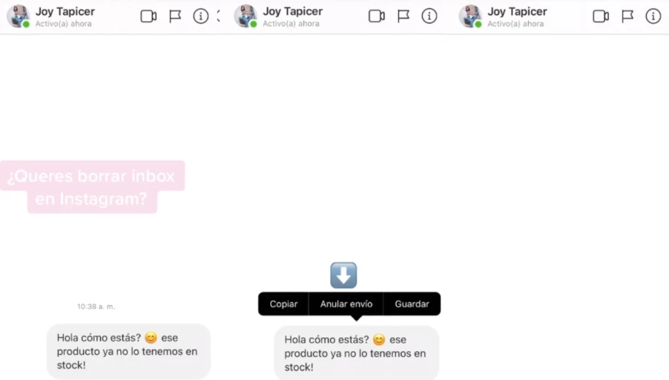 Truco de Instagram para anular el envío de mensajes