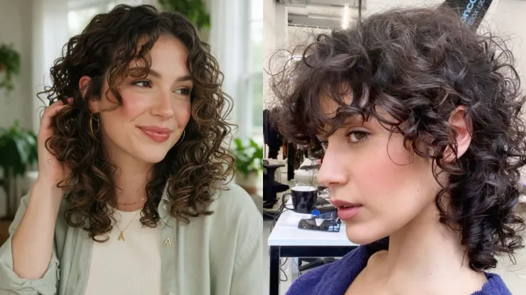 Curly shag y mullet rizado