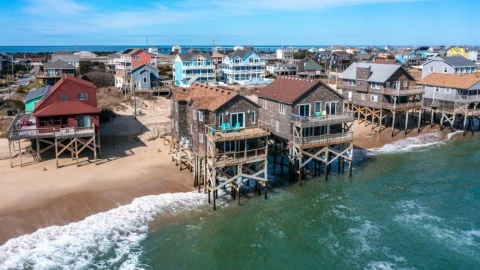 Se derrumban las casas en Rodanthe, Carolina del Norte