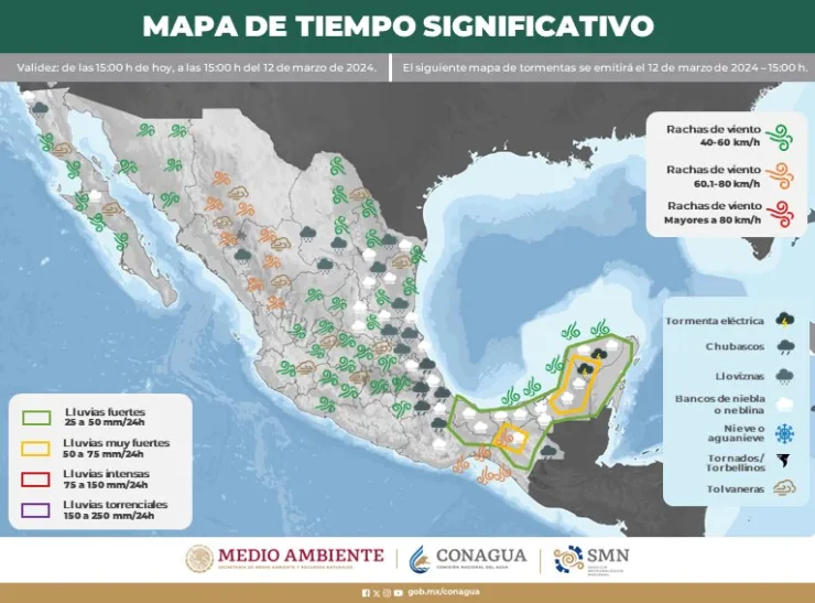 Clima en México hoy 12 de marzo de 2024