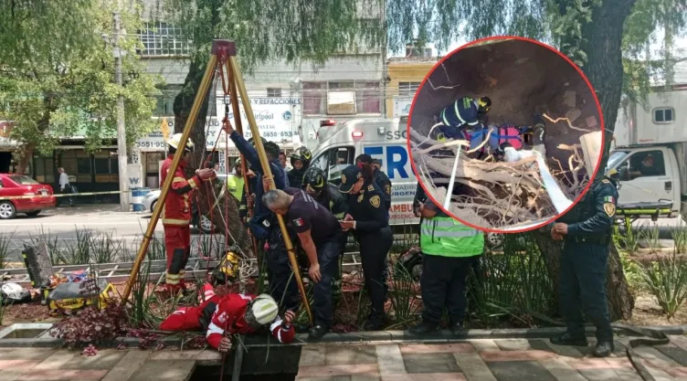 Mujer cae a socavón de 3 metros en la GAM; la rescatan en Talismán y Eduardo Molina