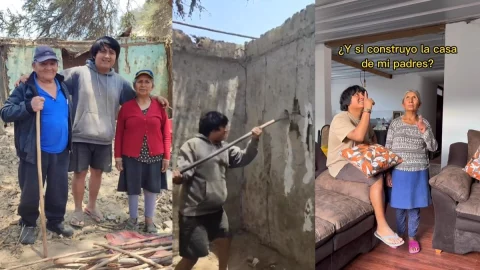 Joven reconstruye casa de sus padres.