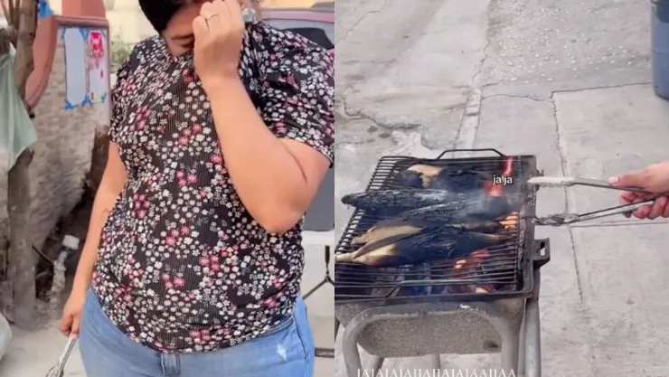 Mujer pone puesto de elotes por primera vez y terminan quemados