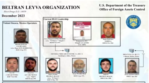 Estados Unidos sanciona a miembros de los Beltrán Leyva y los vincula con fentanilo