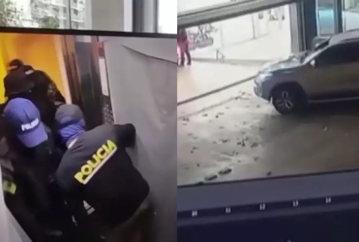 Robo de sujetos disfrazados de policías en Paraguay el 9 de diicembre de 2025.